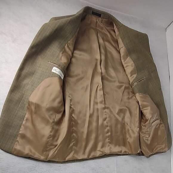 OLEG CASSINI Mens Tan/Brown Blazer Size 39S - Picture 2 of 12
